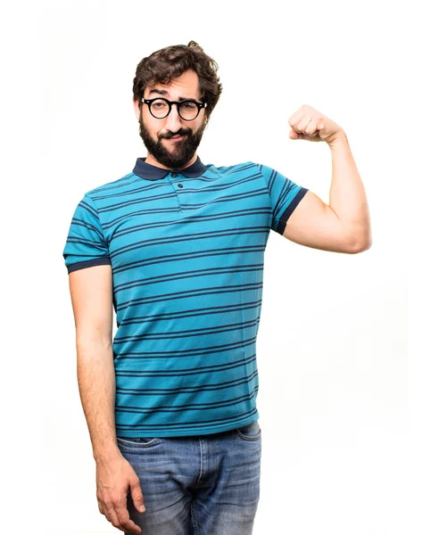 Young cool man in strong pose — Stock Photo, Image