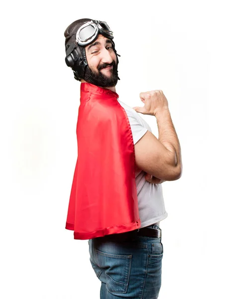 Young super hero facing to a challenge — Stock Photo, Image