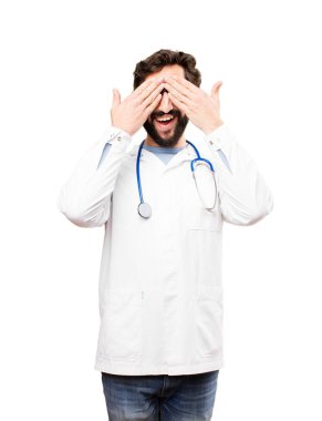 genç doktor adam kapsayan gözler