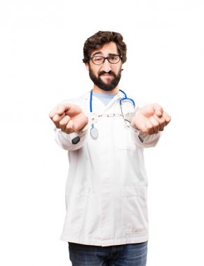 genç doktor adam kelepçe ile