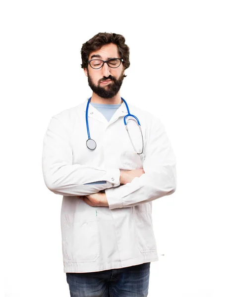 Jonge dokter man met saai expressie — Stockfoto