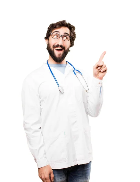 Joven doctor hombre mostrando signo — Foto de Stock