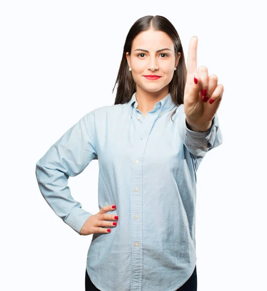 Young cool girl with number sign — Stock Photo, Image