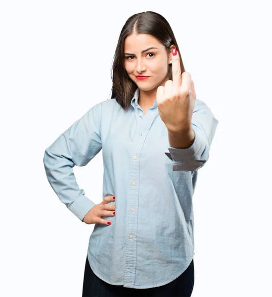 Young cool girl with disagreement sign — Stock Photo, Image