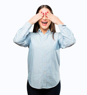 genç güzel kız kapsayan gözler