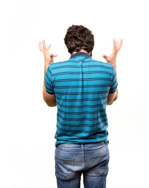 Genç serin adam geri