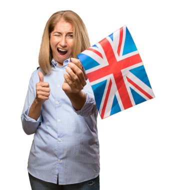 bayrakla işaretlenmiş olan güzel kadın kıdemli