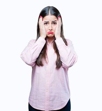 genç güzel kız üzgün ifade ile