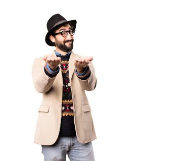 Genç serin hipster gösteren işareti