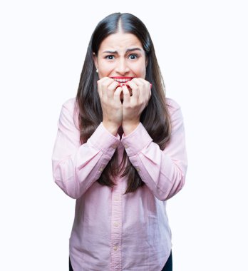 genç güzel kız korkmuş ifade ile