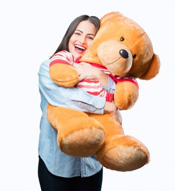 oyuncak ayı ile genç güzel kız