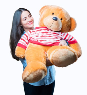 oyuncak ayı ile genç güzel kız