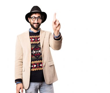 sayı işareti ile genç serin hipster