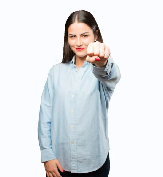 Young cool girl with fight sign — Stock Photo, Image