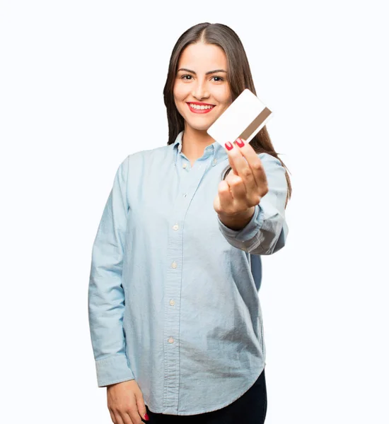 Young cool girl with credit card — Stock Photo, Image