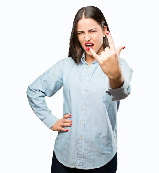 Young cool girl with disagreement sign — Stock Photo, Image