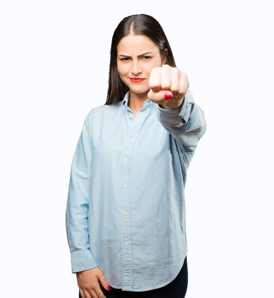 Young cool girl with fight sign — Stock Photo, Image