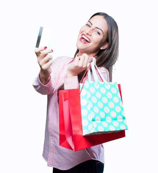 Joven chica cool con bolsas de compras — Foto de Stock