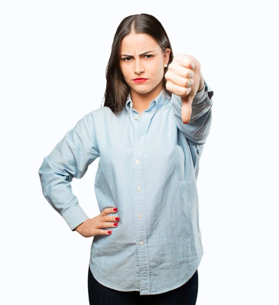 Young cool girl with disagreement sign — Stock Photo, Image
