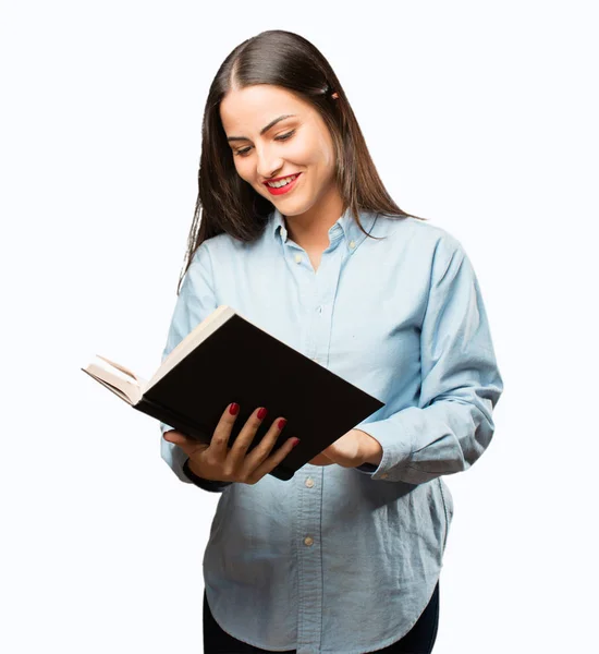 Jovem menina legal com um livro — Fotografia de Stock