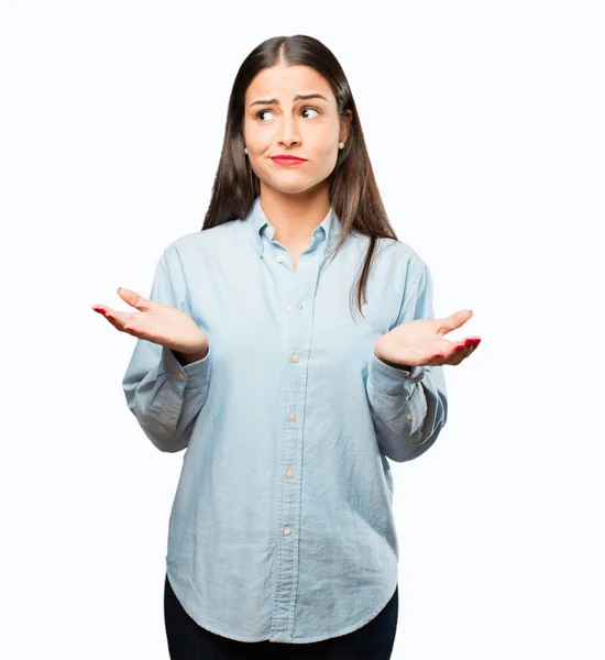 Young cool girl with confused expression — Stock Photo, Image