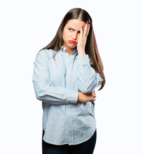 Young cool girl with boring expression — Stock Photo, Image