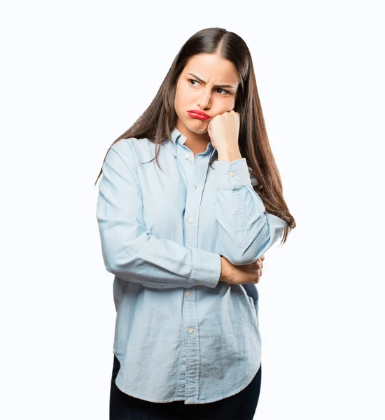Young cool girl with boring expression — Stock Photo, Image