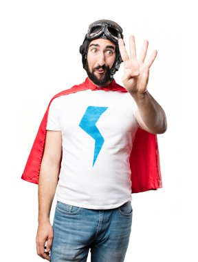 sayı işareti ile genç süper kahraman