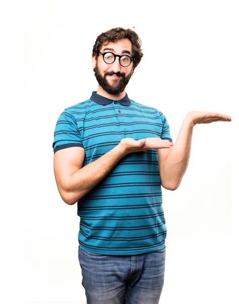 Young cool man showing sign — Stock Photo, Image