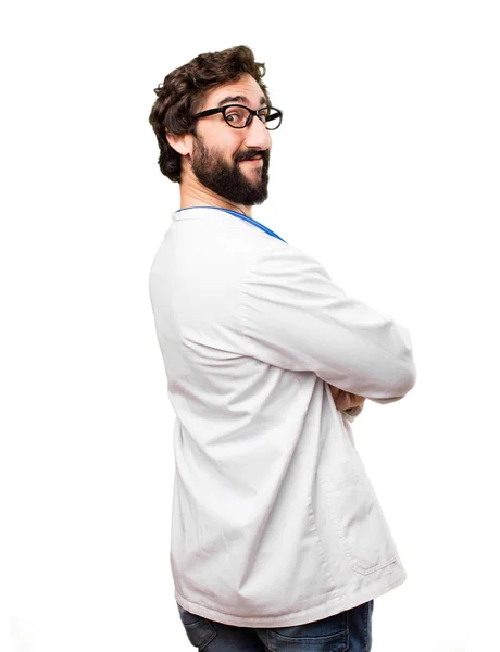 Joven doctor hombre espalda — Foto de Stock