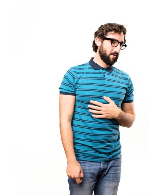 üzgün ifade ile genç serin adam