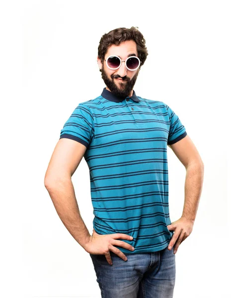 Young cool man with happy expression — Stock Photo, Image