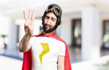 sayı işareti ile genç süper kahraman