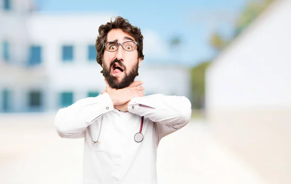 Jovem médico homem estressado — Fotografia de Stock