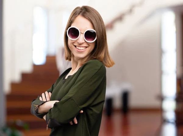 young pretty woman in glasses - Stock Image - Everypixel