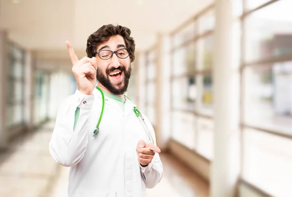 Young doctor man dancing — Stock Photo, Image