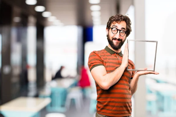 Giovane uomo fresco con una cornice — Foto Stock