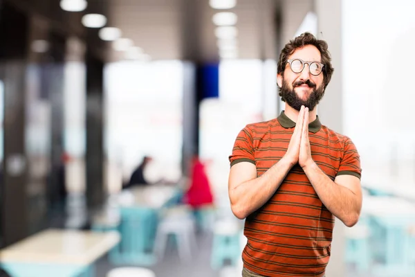 Young cool man praying — Stock Photo, Image