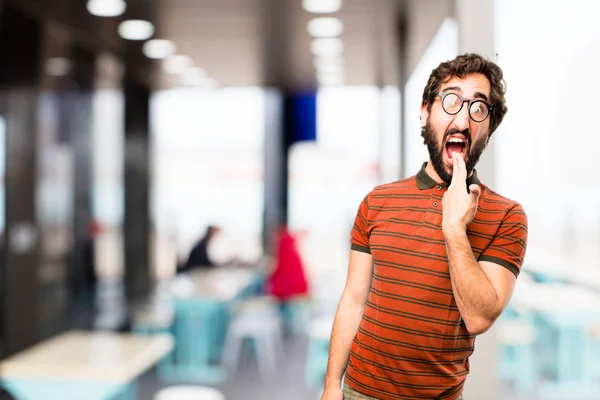 Leuke jongeman met zelfmoord teken — Stockfoto