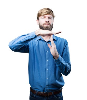 zaman aşımı işareti ile adam 