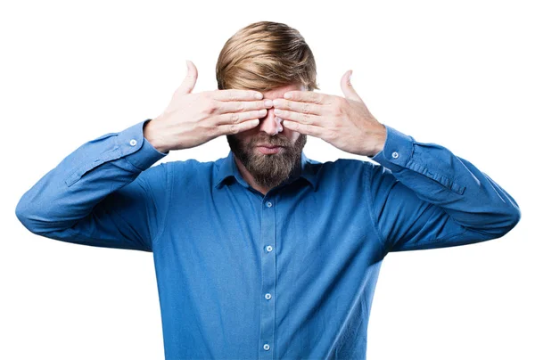 Man covering his eyes — Stock Photo, Image