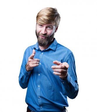 Genç sarışın adam dans