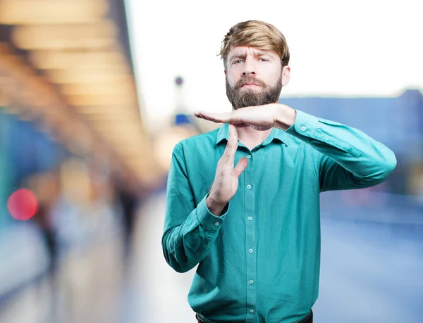 Man with time out sign — Stock Photo, Image