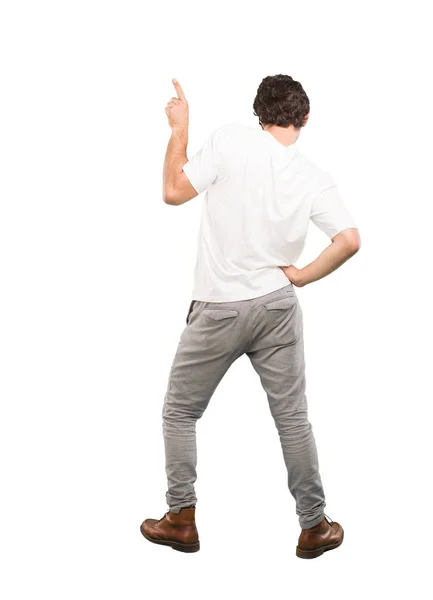 Young Crazy Man Dancing Full Body Cutout Person White Background — Stock Photo, Image