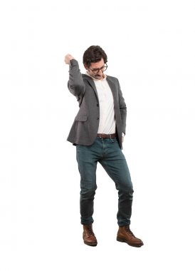 Dans deli delikanlı. Tam vücut kesme kişi beyaz arka plan.