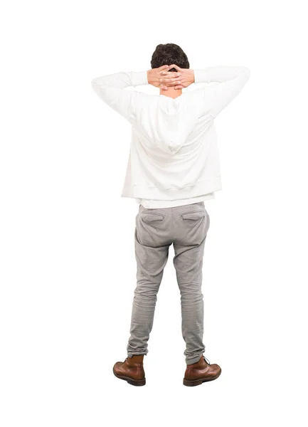 Young Crazy Man Satisfied Expression Pose Full Body Cutout Person — Stock Photo, Image