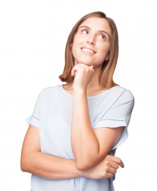 düşünme genç güzel kadın