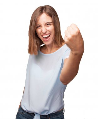 zafer ifade ile genç güzel kadın