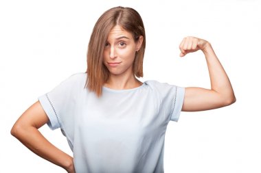 genç güzel kadın güçlü poz