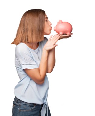 Kumbaralı genç ve güzel bir kadın.